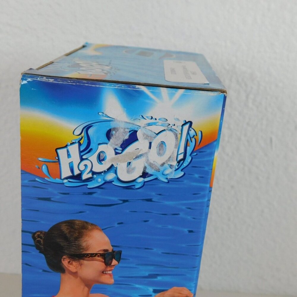 H2O GO Inflatable Cooler Float Blue Summer Pool 32 x 26" Mesh Bottom Tow Rope - Picture 6 of 8